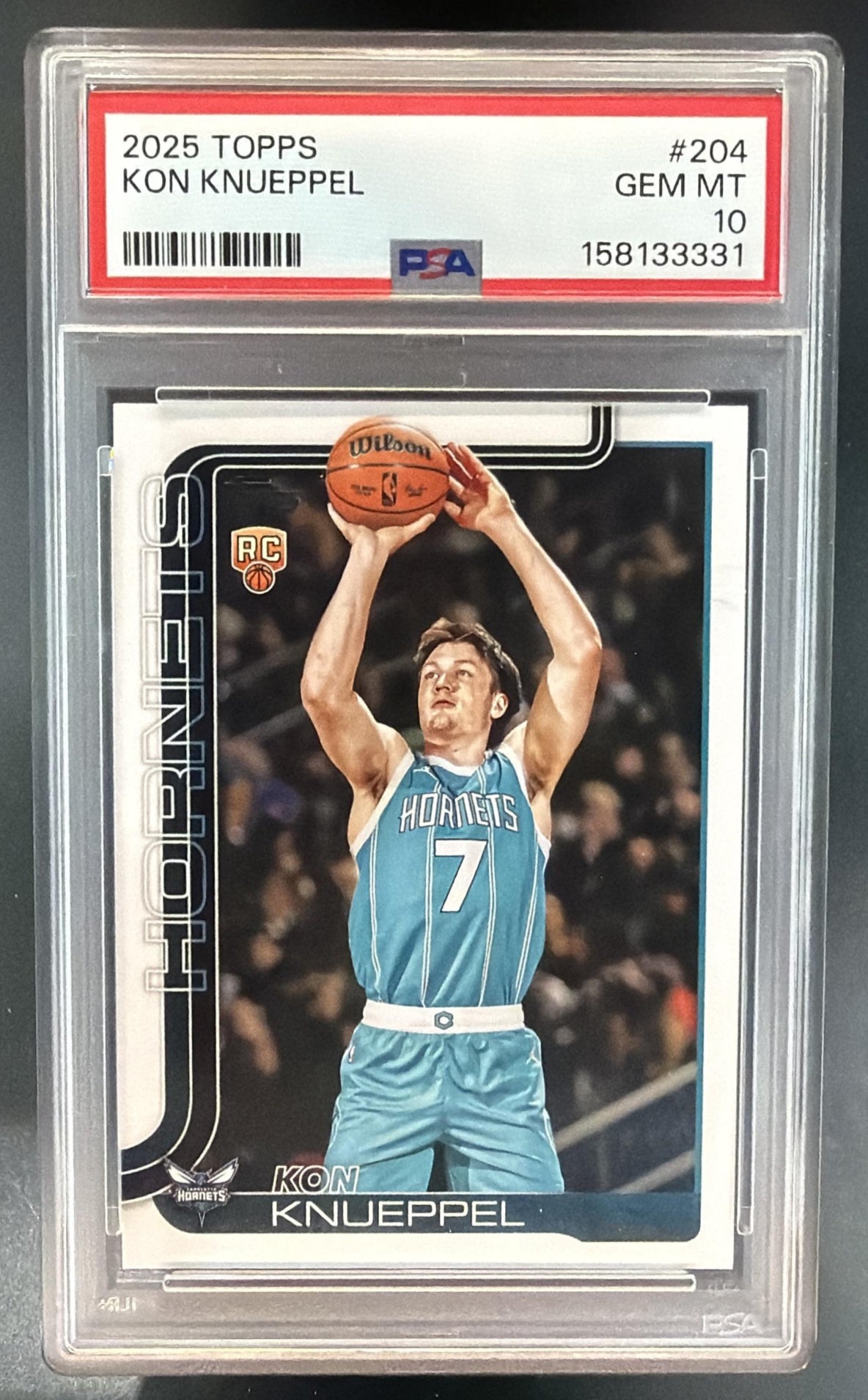 2025-26 Topps Kon Knueppel #204 RC Hornets PSA 10 — front