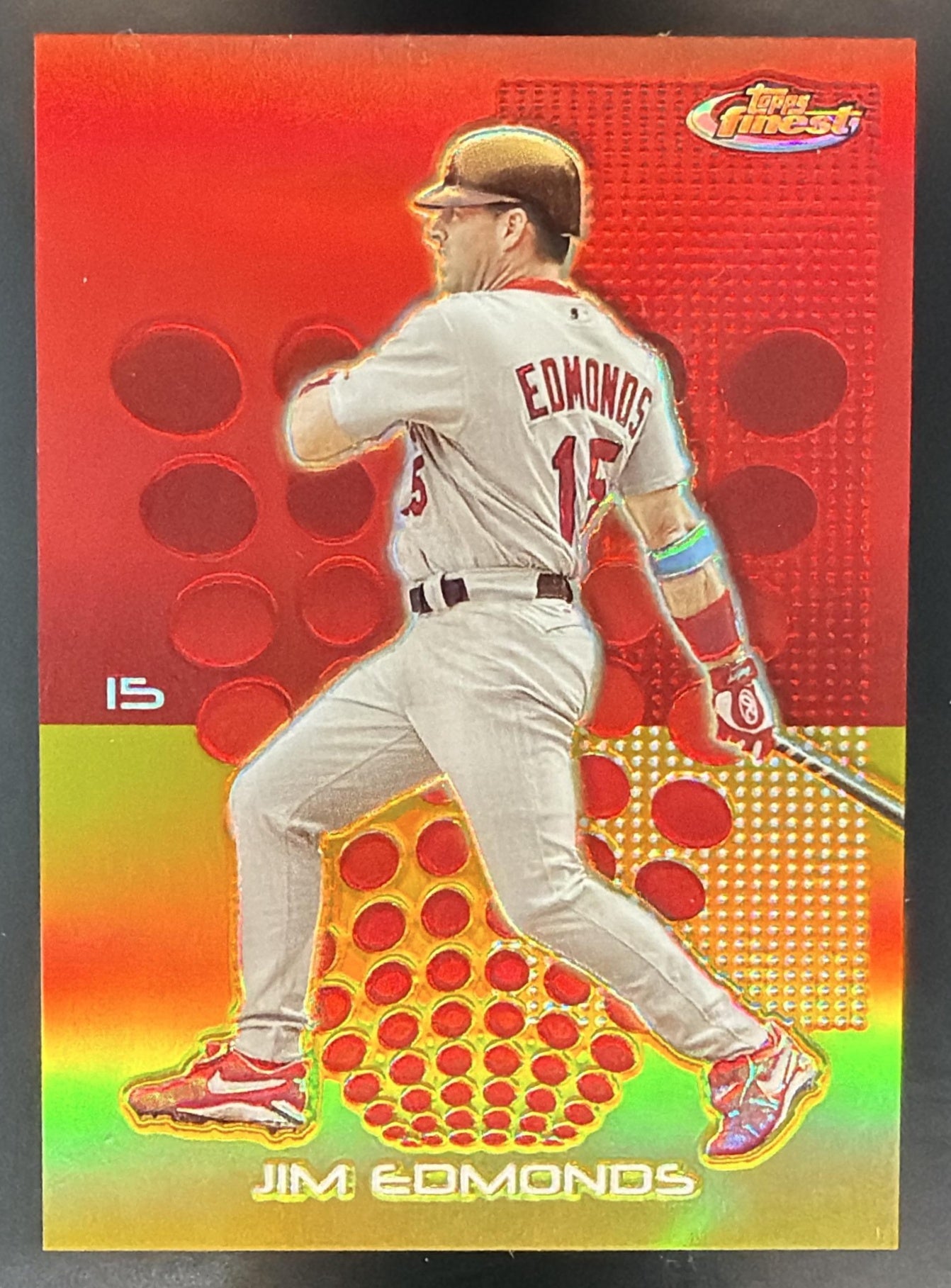 2004 Topps Finest Jim Edmonds #49 Gold Refractor 37/50 Cardinals — front