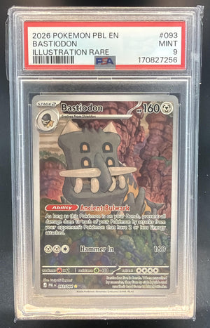 2026 Pokemon Pitch Black Bastiodon #093/084 Illustration Rare PSA 9