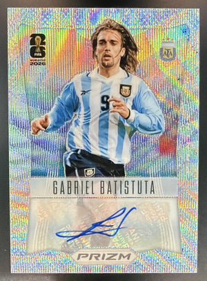 2026 Panini Prizm World Cup Gabriel Batistuta Throwback Signatures Wave Auto