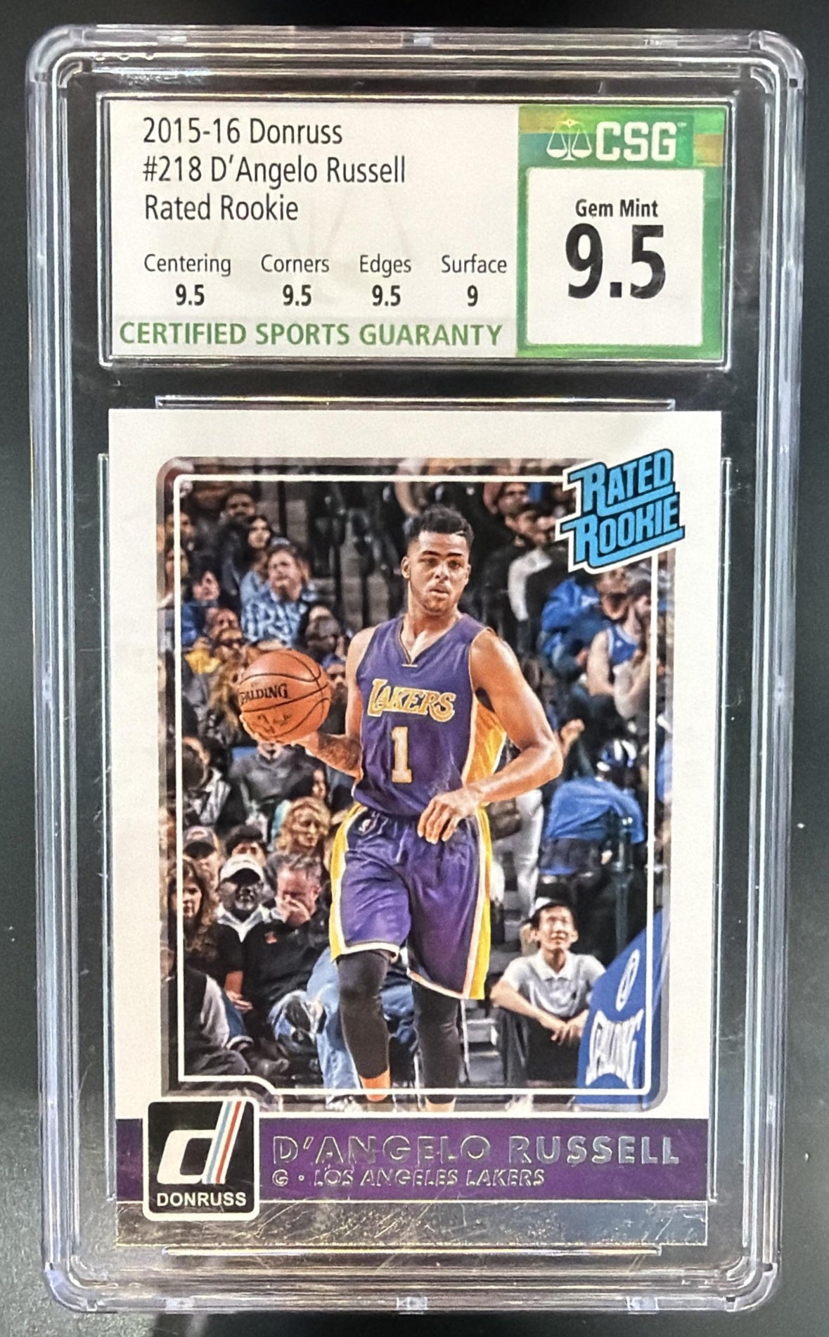 2015-16 Panini Donruss D Angelo Russell #218 RC Lakers — front