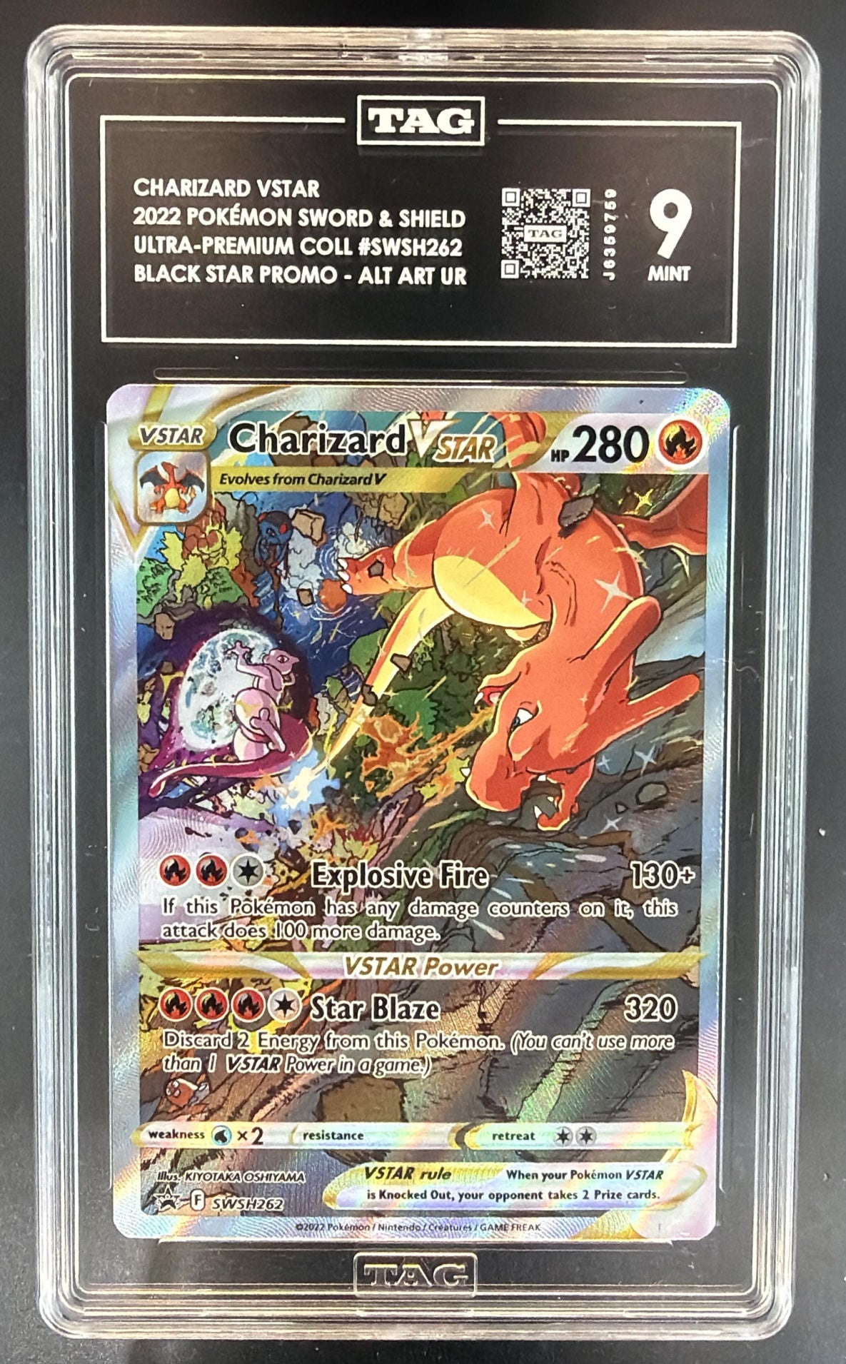 Pokemon Sword & Shield Black Star Promos Charizard VST #SWSH262 2022 TAG 9 — front