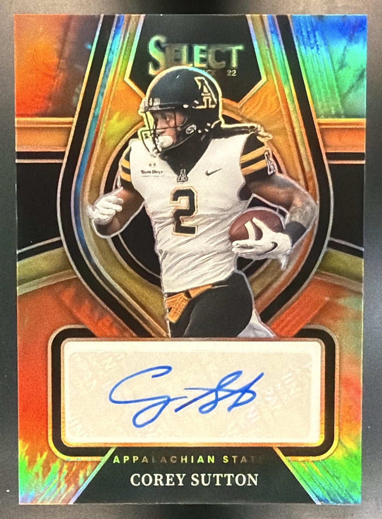 2022 Select Draft Picks Corey Sutton Rookie Signatures Tie Dye Prizm /25 Auto — front
