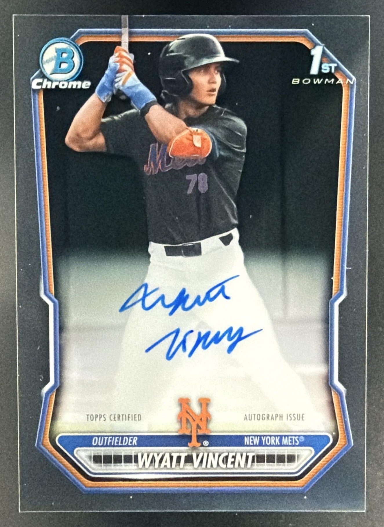 2026 Bowman Chrome Wyatt Vincent #CPA-WV Auto 1st Prospect Mets — front