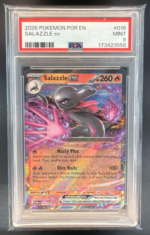 2026 Pokemon Perfect Order Salazzle ex #016/088 Double Rare PSA 9