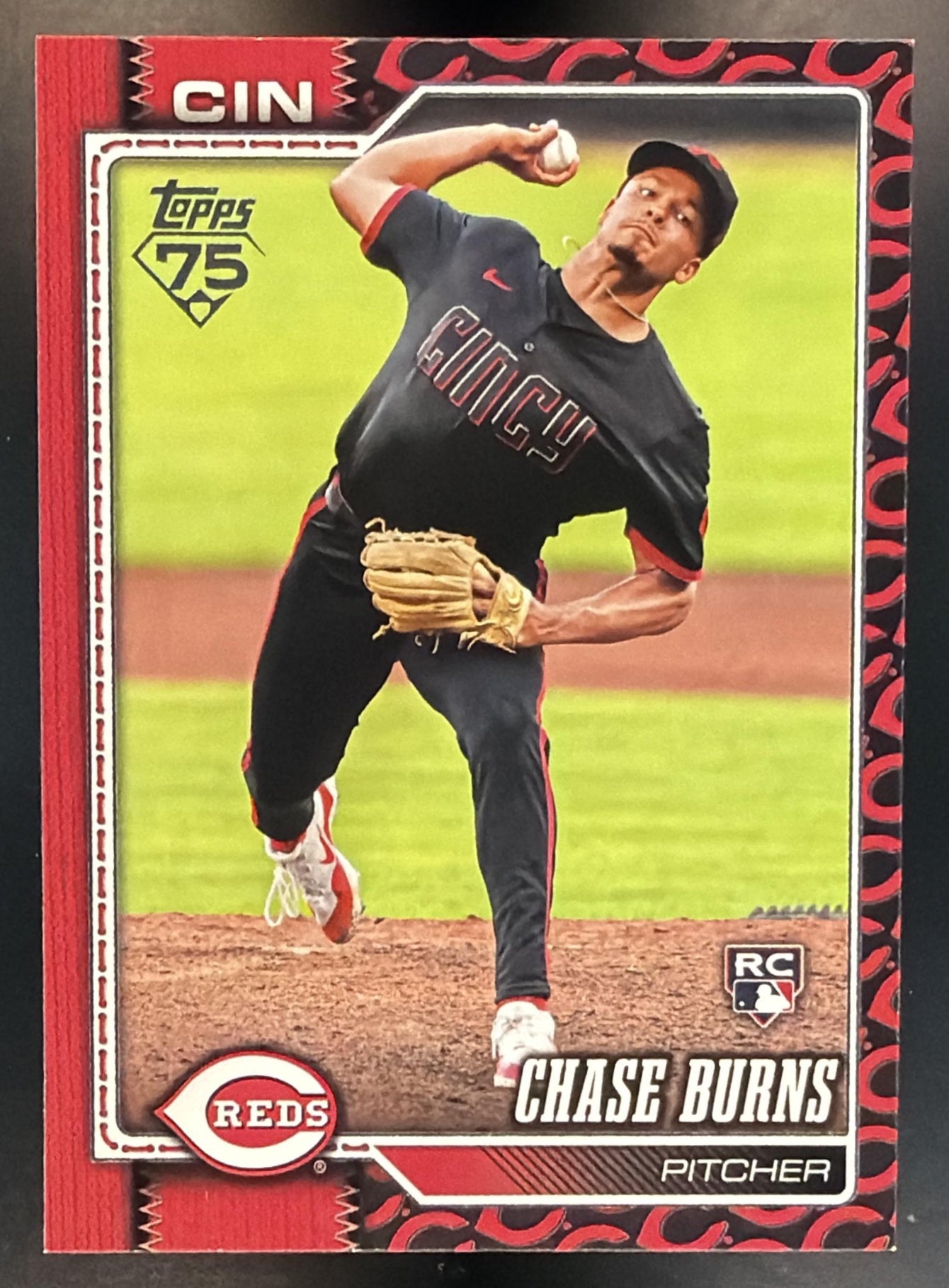 2026 Topps Series 1 Chase Burns #312 Team Color Border Variation Reds — front