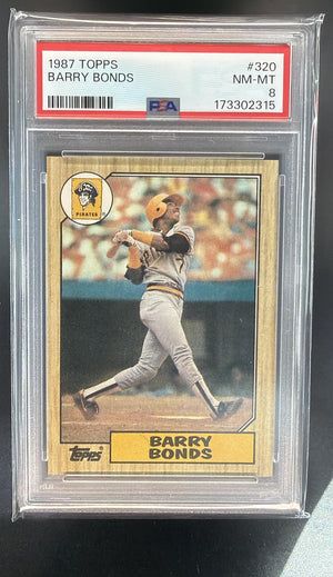 1987 Topps Barry Bonds #320 RC Pirates PSA 8
