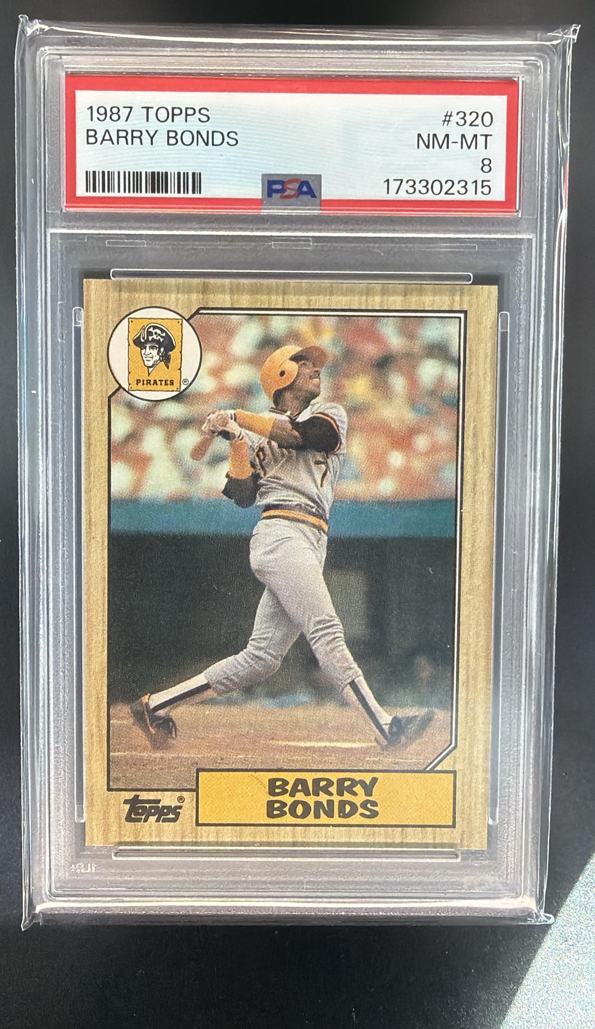 1987 Topps Barry Bonds #320 RC Pirates PSA 8 — front