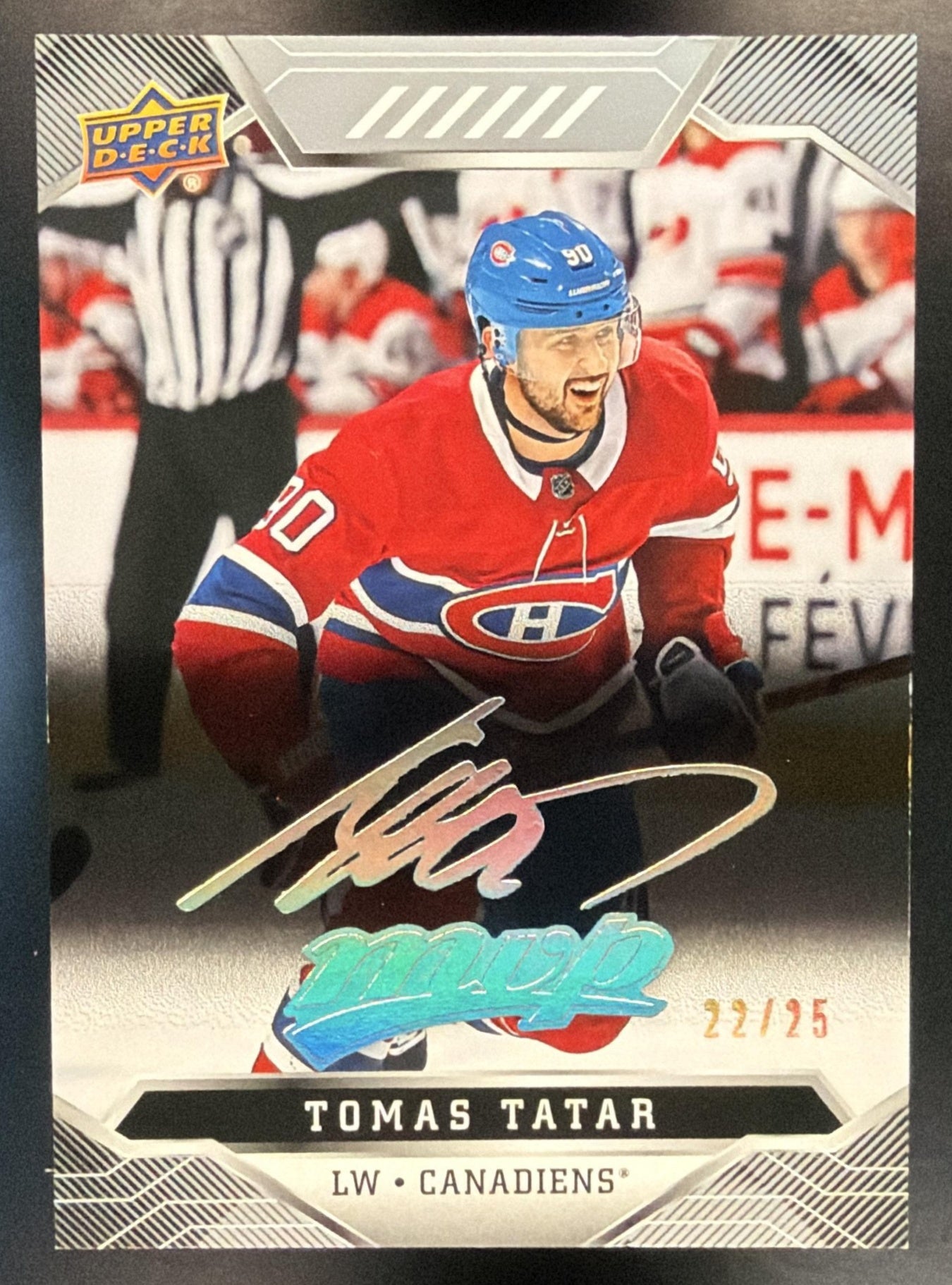 2019-20 Upper Deck MVP Tomas Tatar #162 Super Script 22/25 Canadiens — front