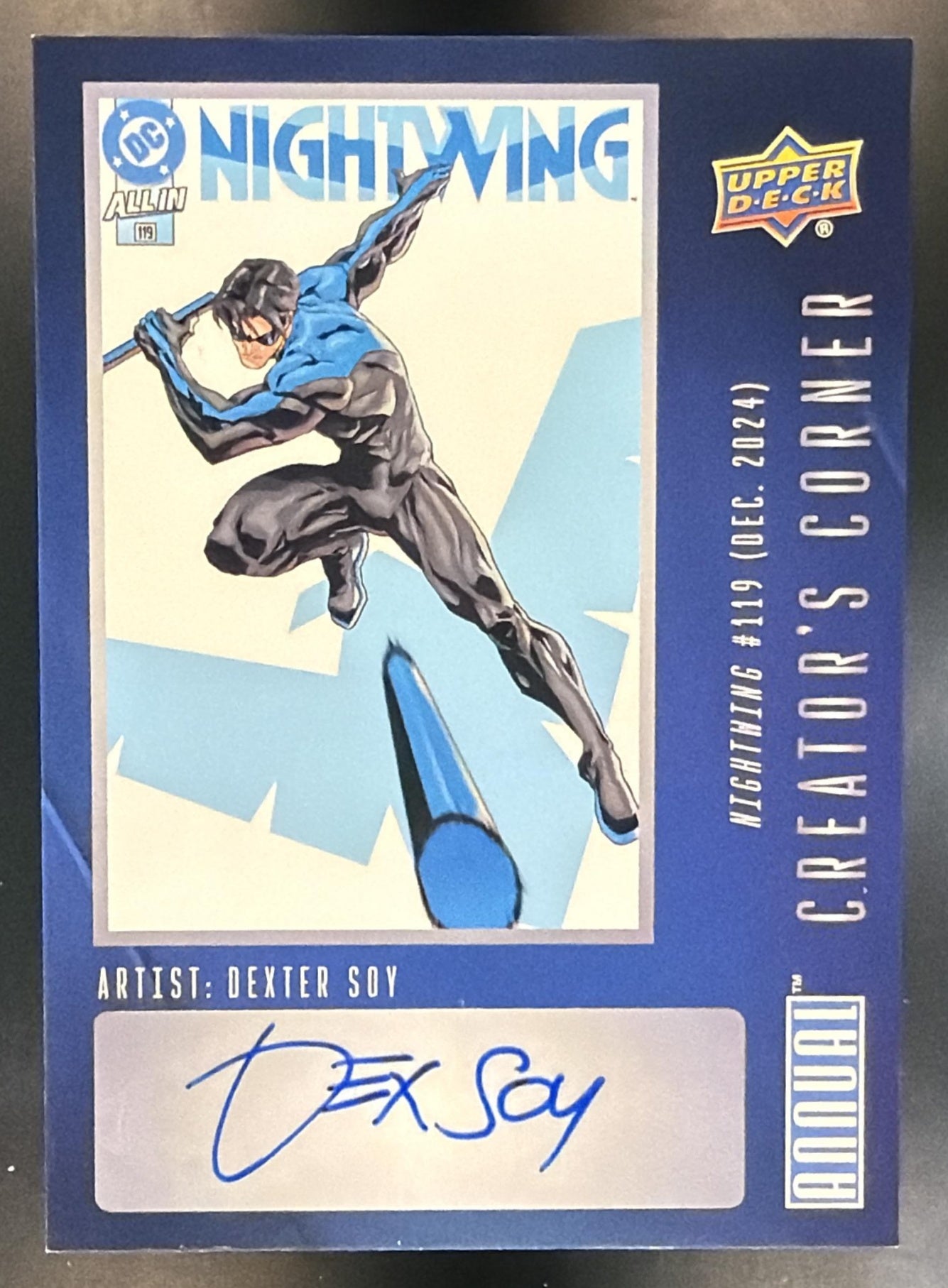 2024-25 Upper Deck DC Annual Dexter Soy #CC-DS Creators Corner Autos Auto — front