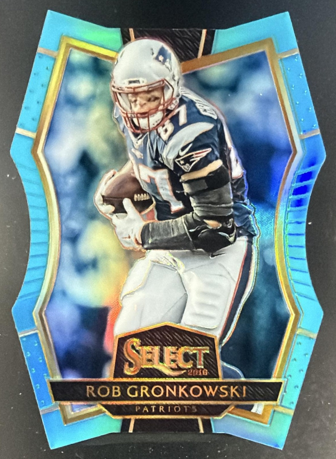 2016 Panini Select Rob Gronkowski Light Blue Die Cut Prizm /125 Premier Level — front