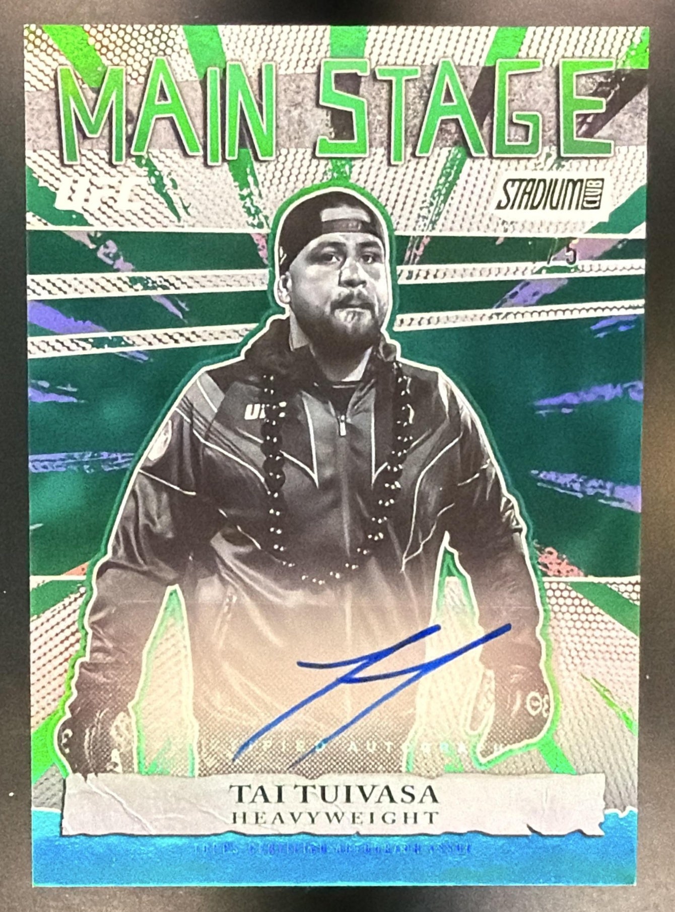 2026 Topps UFC Stadium Club Tai Tuivasa #MSA-TT Main Stage Auto Green /5 — front