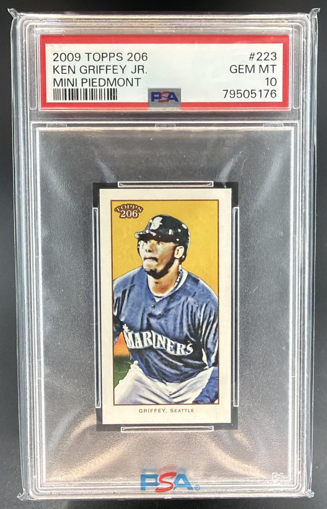 2009 Topps 206 Ken Griffey Jr. #223 Mini Piedmont Mariners PSA 10 — front
