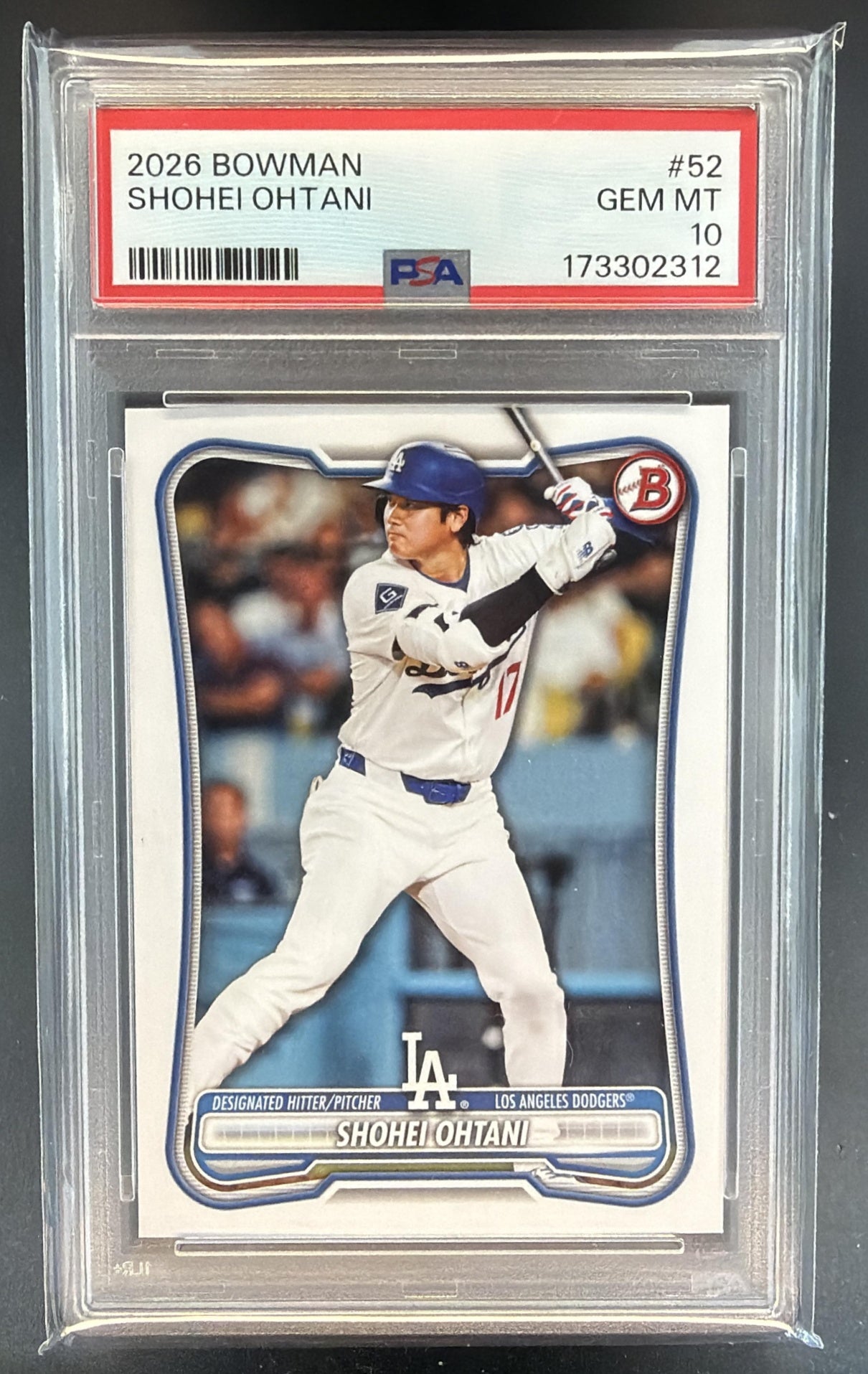 2026 Bowman Shohei Ohtani #52 Dodgers PSA 10 — front