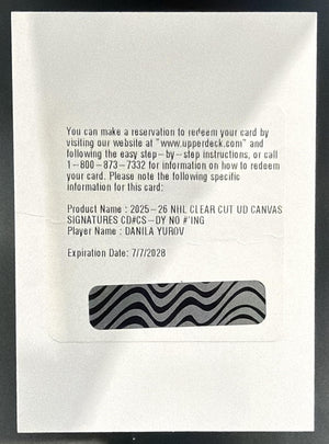 2025-26 Upper Deck Clear Cut Danila Yurov #CS-DY Canvas Signatures Auto Wild