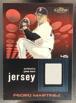 2004 Topps Finest Pedro Martinez #108 Red Sox Game Worn Jersey MEM