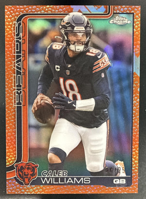 2025 Topps Chrome Caleb Williams #52 Football Leather Orange Refractor /25