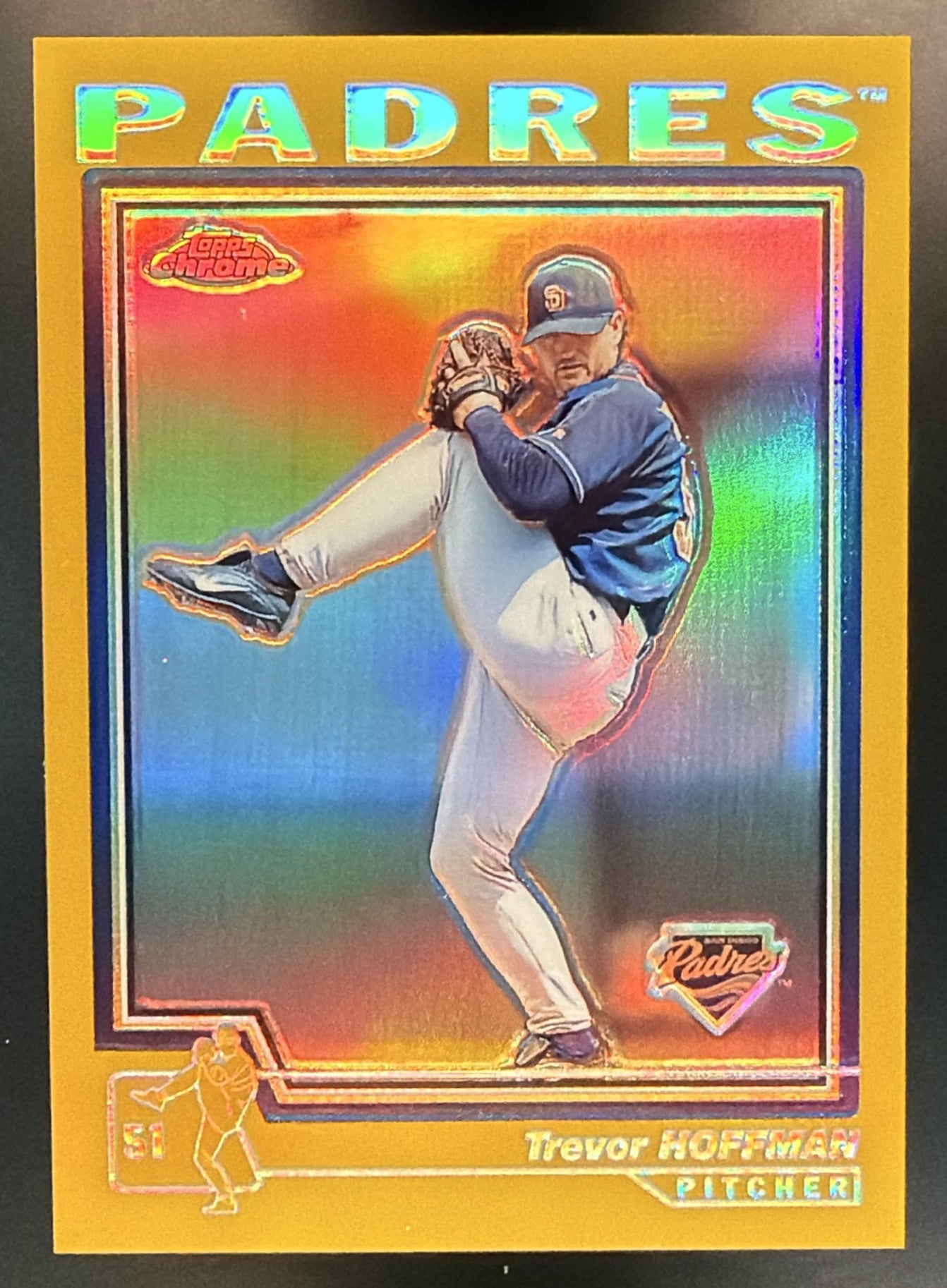 2004 Topps Chrome Trevor Hoffman #386 Gold Refractor /50 Padres — front