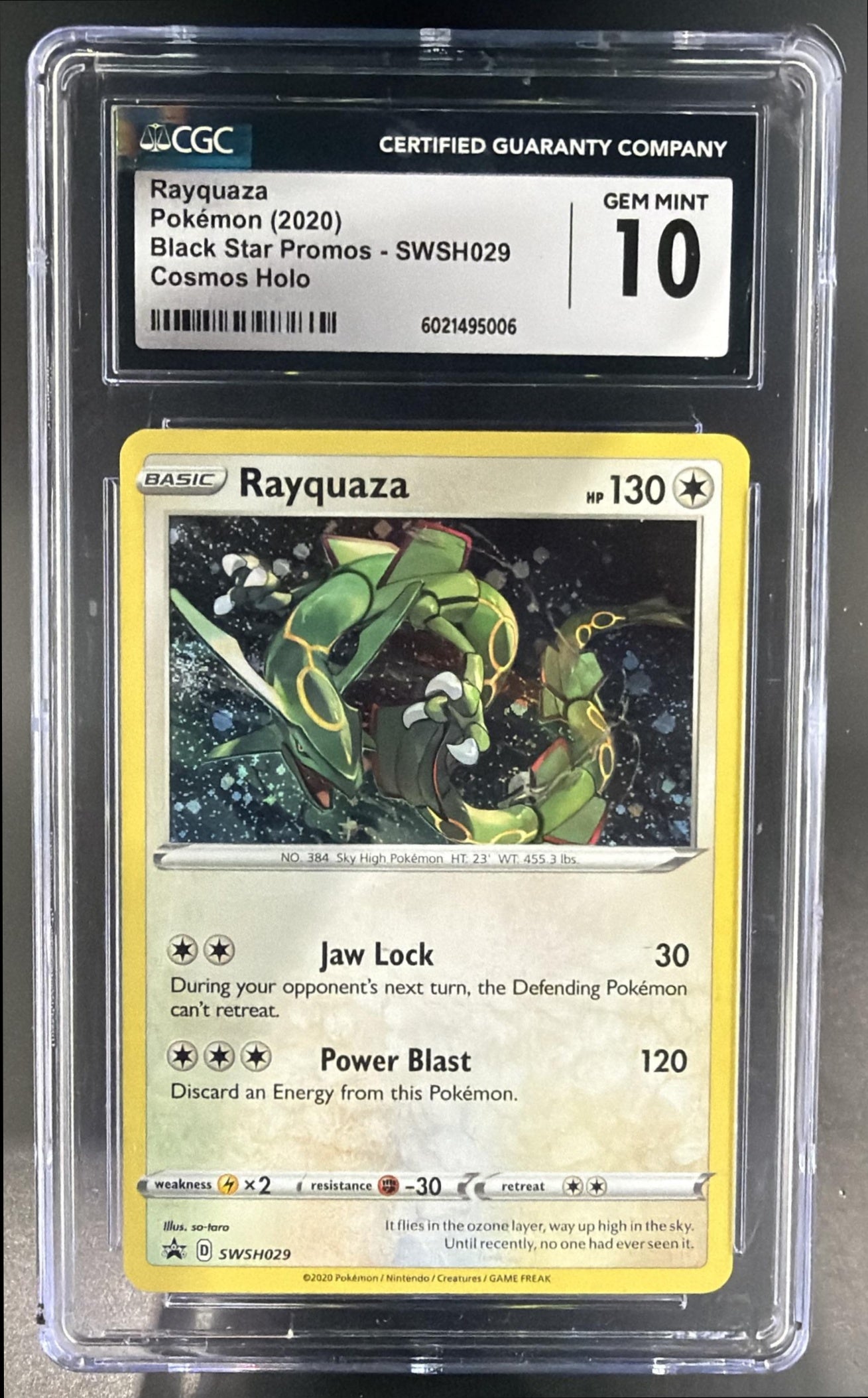 Pokemon Sword & Shield Black Star Promos Rayquaza #SWSH029 2020 CGC 10 — front