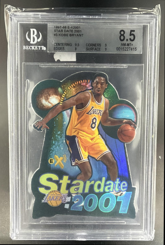 1997-98 E-X2000 Star Date Kobe Bryant #3 Die Cut Lakers BGS 8.5 — front