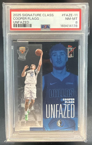 2025-26 Topps Signature Class Cooper Flagg #FAZE-11 Unfazed RC Mavericks PSA 8