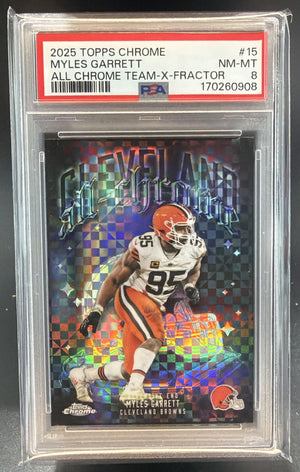 2025 Topps Chrome Myles Garrett #ACT-15 All Team X-Fractor Browns PSA 8