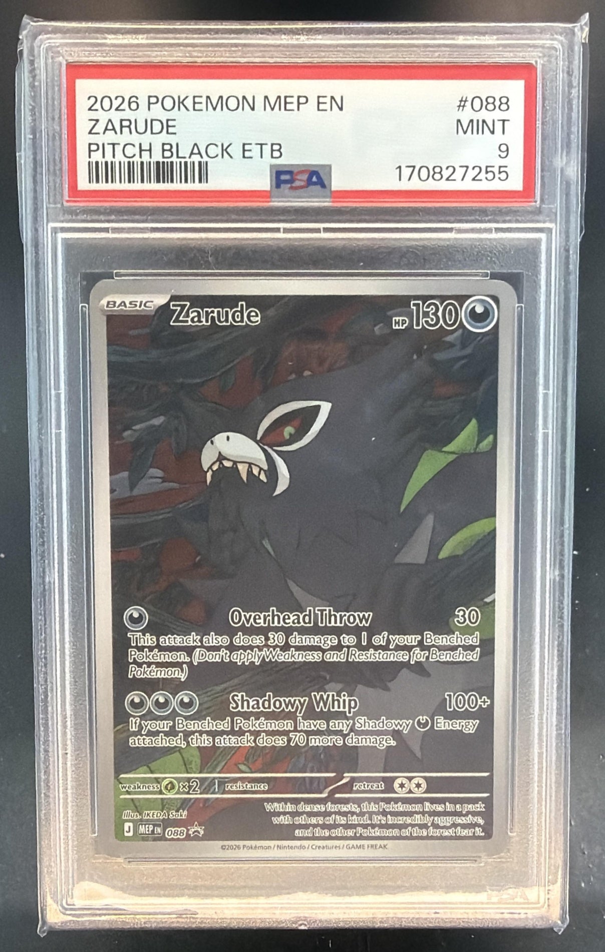 2026 Pokemon MEP Black Star Promos Zarude #088 PSA 9 — front