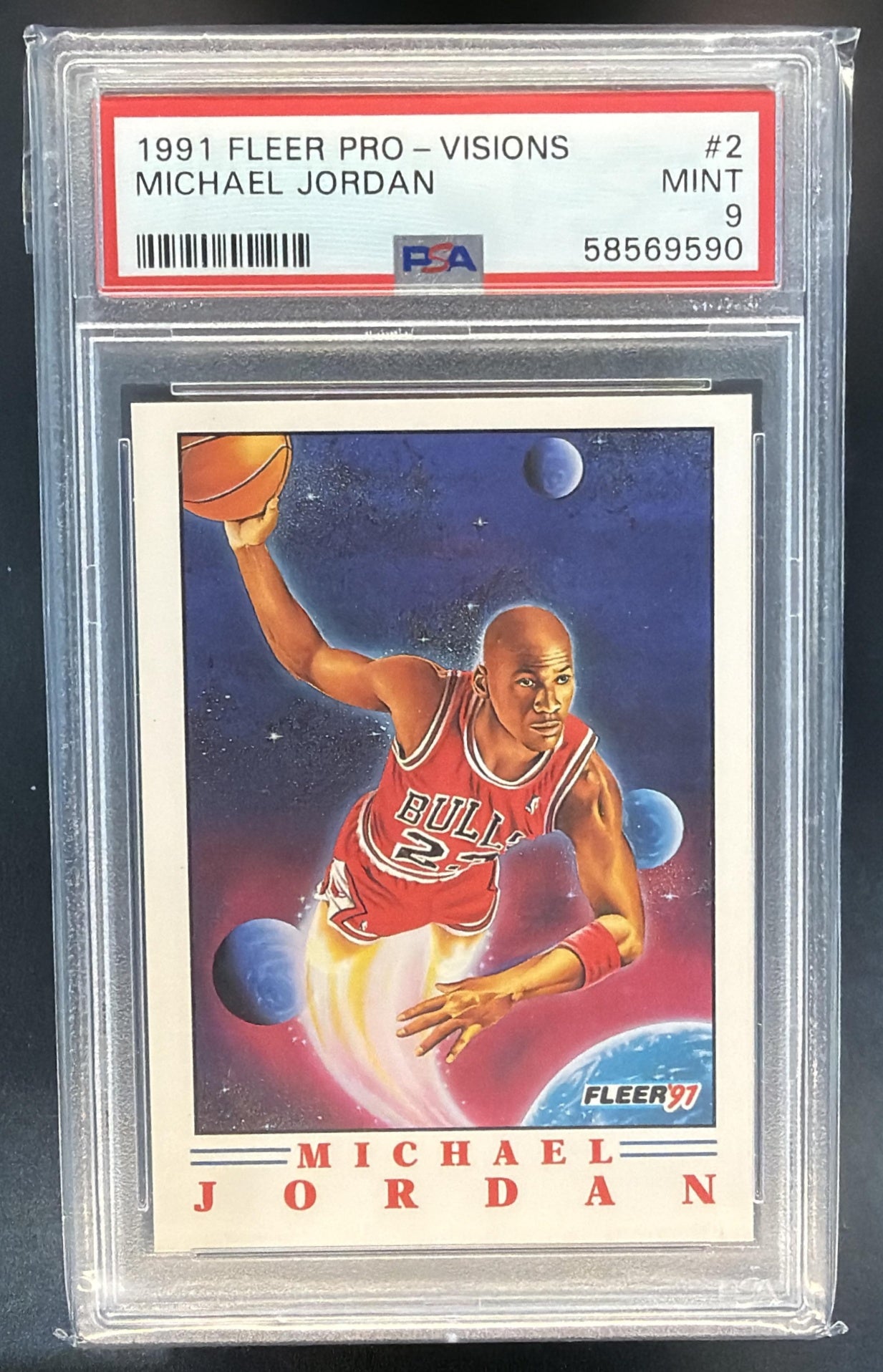 1991-92 Fleer Michael Jordan #2 Pro Visions Bulls PSA 9 — front