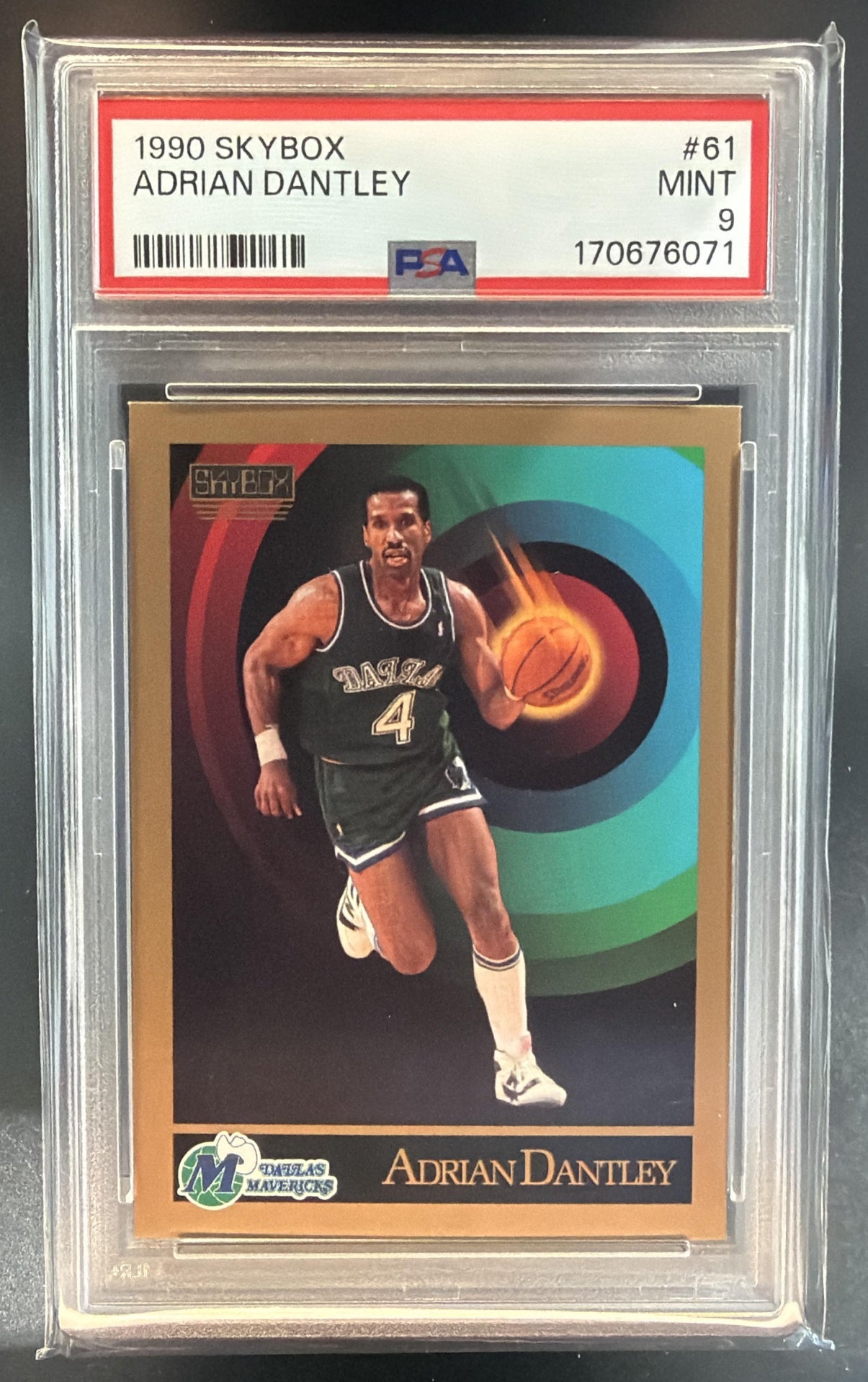 1990-91 Skybox Adrian Dantley #61 Mavericks PSA 9 — front