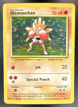 1999 Pokemon Unlimited Hitmonchan #7/102 Set Rare Holo