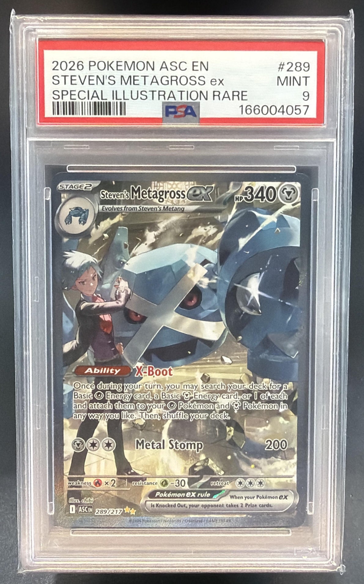 2026 Pokemon Ascended Heroes Steven's Metagross ex Illustration Rare PSA 9 — front