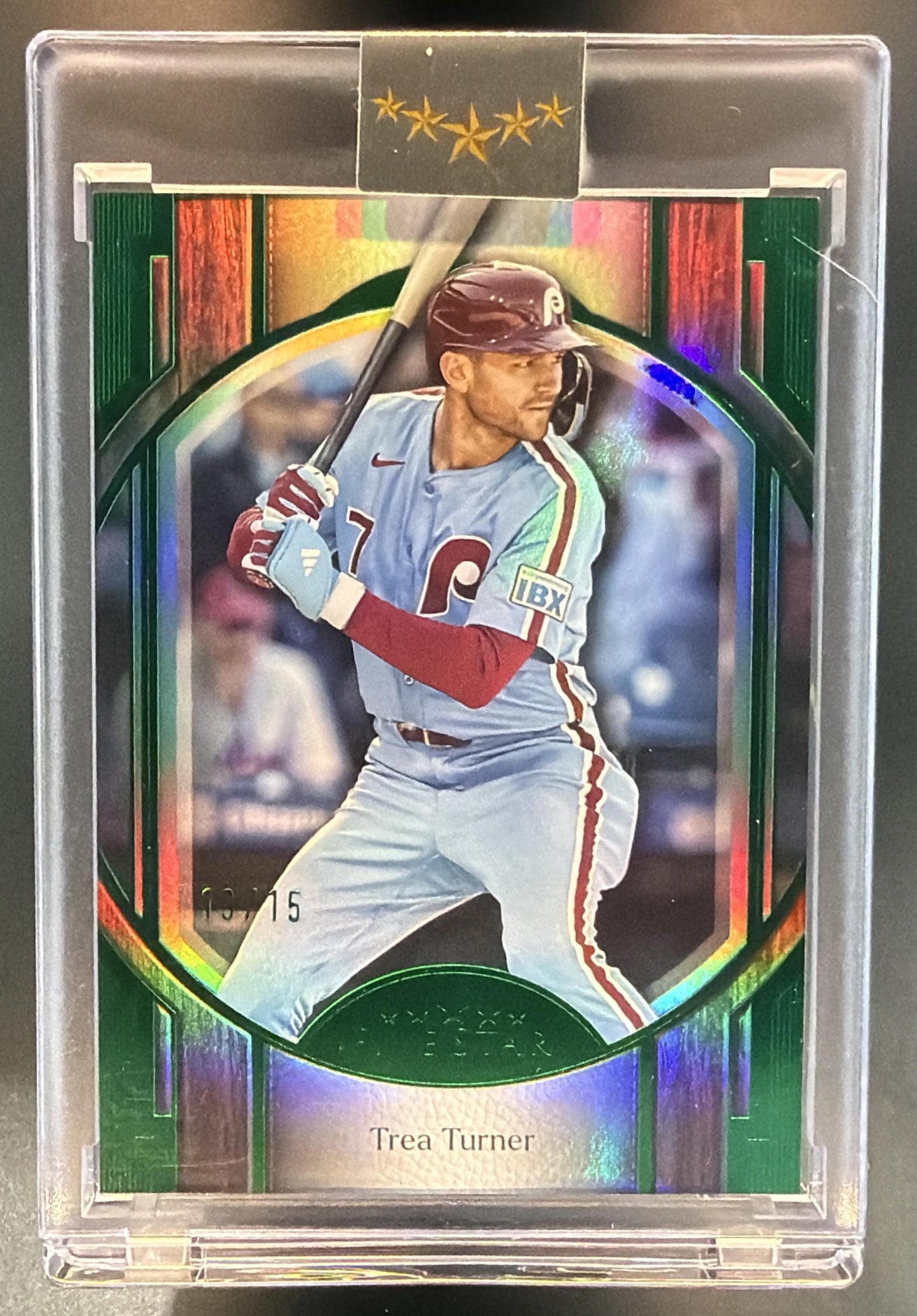 2025 Topps Five Star Trea Turner #62 Emerald 13/15 Phillies — front