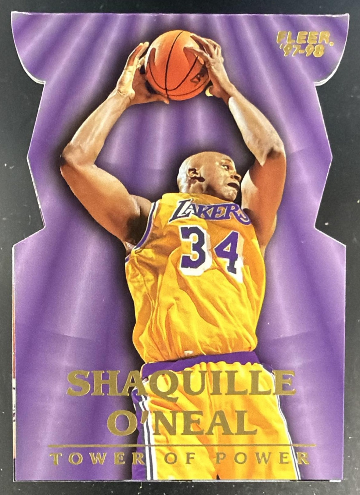 1997-98 Fleer Shaquille O'Neal #8 TP Tower of Power Lakers — front
