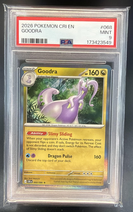 2026 Pokemon Mega Evolution Chaos Rising Goodra #068/086 Rare Holo PSA 9 — front