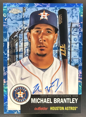 2022 Topps Chrome Platinum Anniversary Michael Brantley Auto Blue Refractor /99