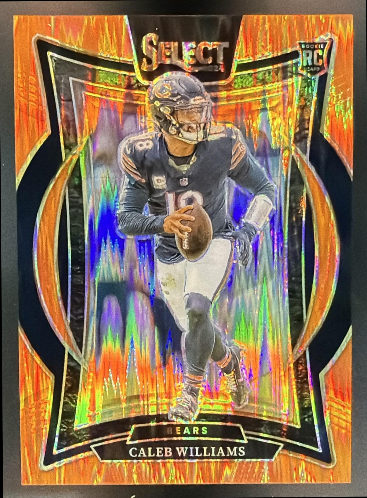 2024 Panini Select Caleb Williams #25 Concourse Orange Prizm Shock /499 RC Bears — front
