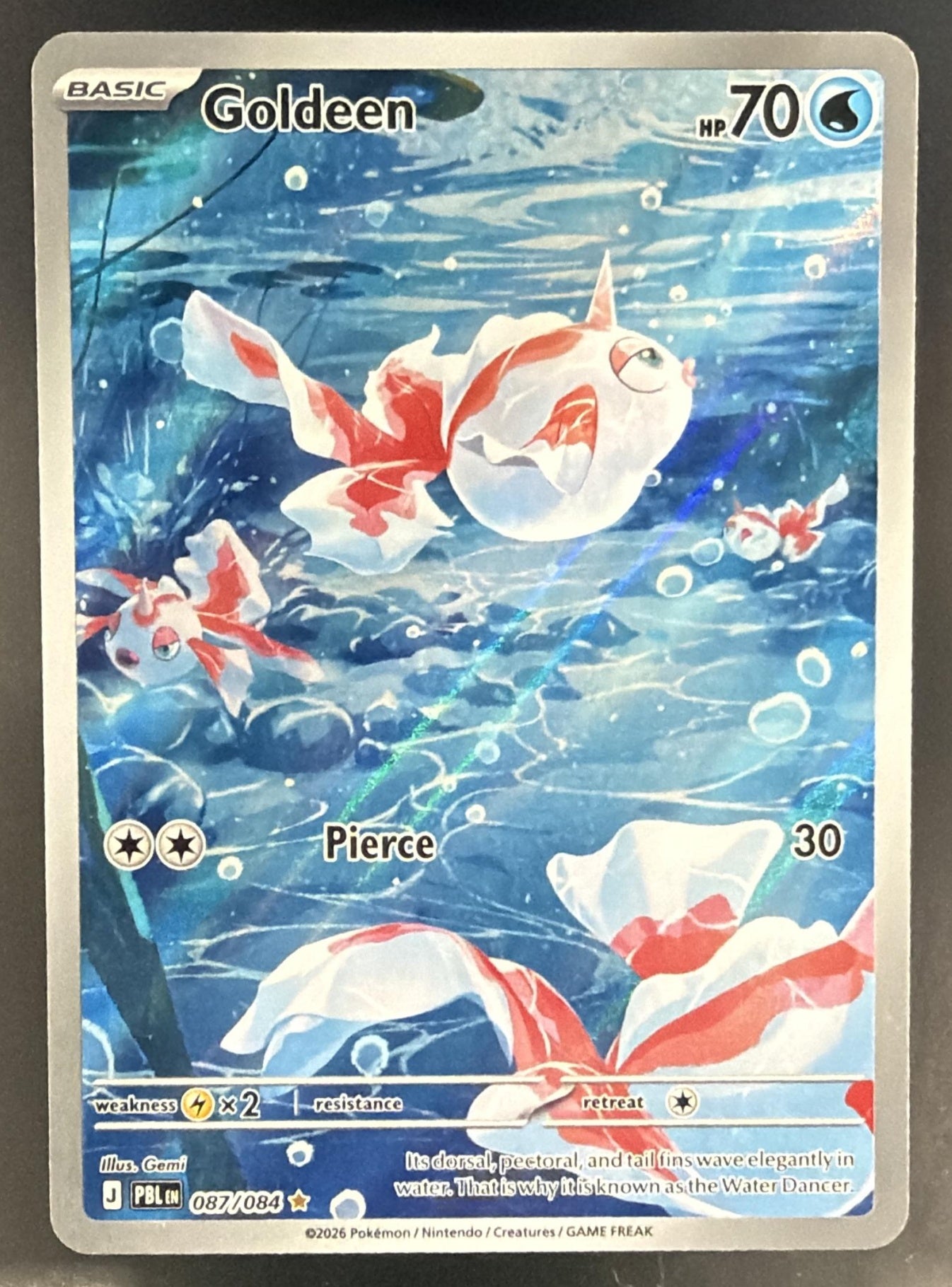 2026 Pokemon Pitch Black Goldeen #087/084 Illustration Rare — front