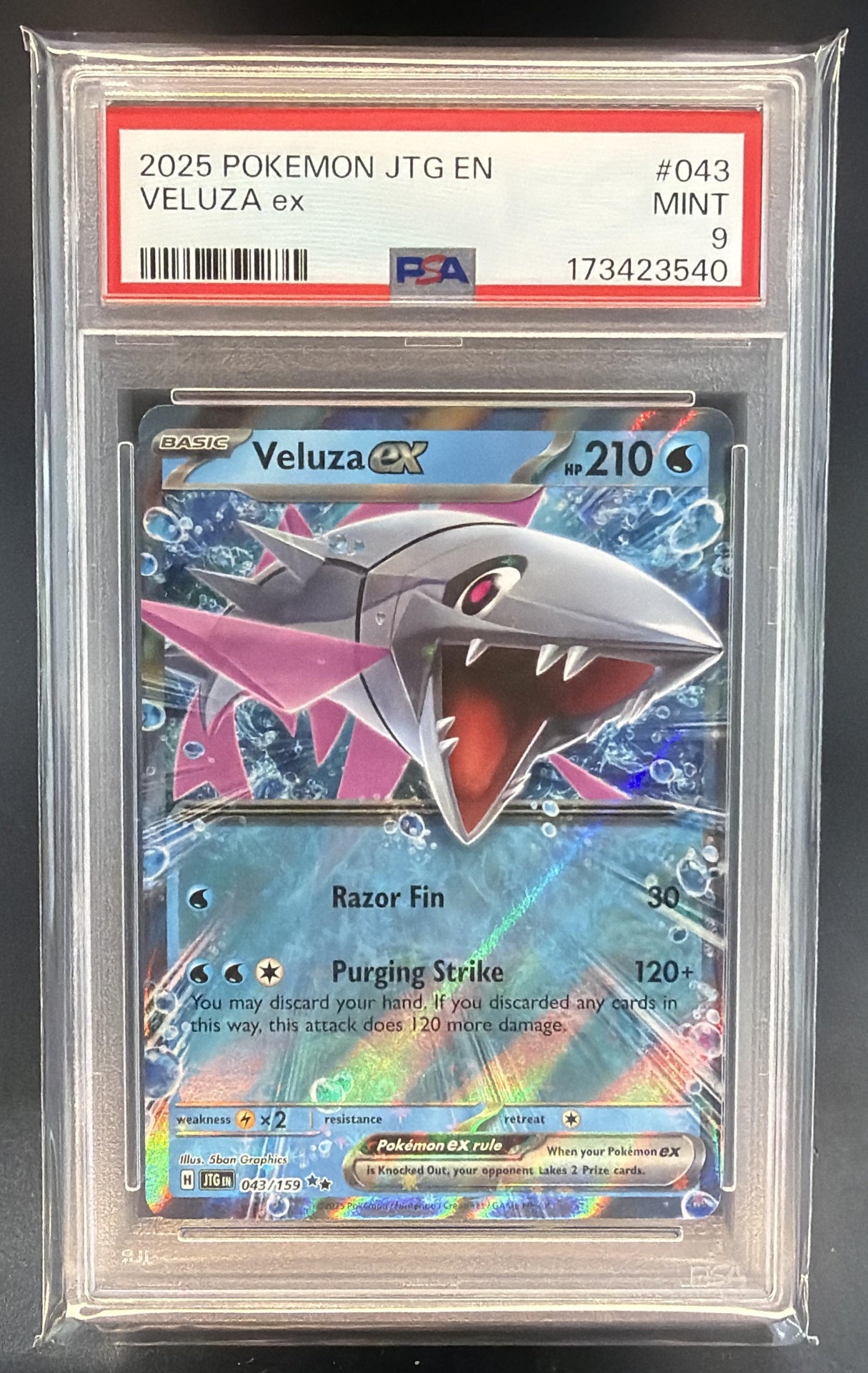 2025 Pokemon Journey Together Veluza ex #043/159 PSA 9 — front