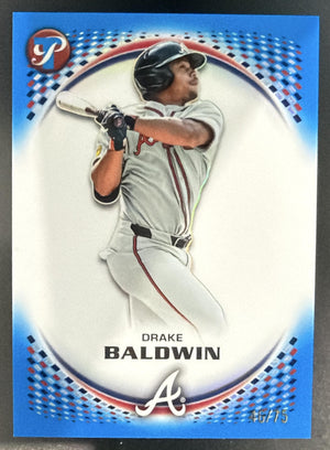 2026 Topps Pristine Drake Baldwin #168 Blue Refractor 46/75 Braves