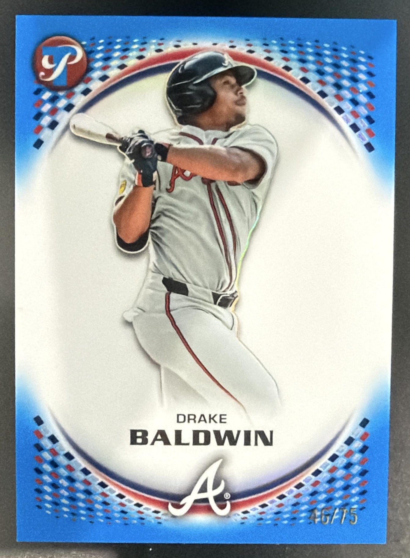 2026 Topps Pristine Drake Baldwin #168 Blue Refractor 46/75 Braves — front