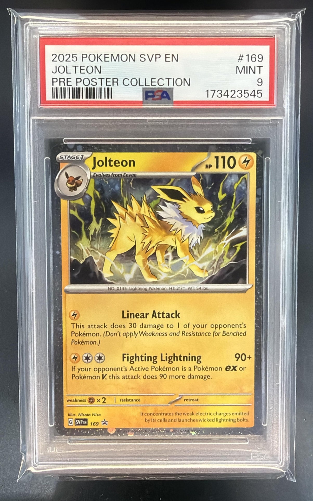 2025 Pokemon Prismatic Evolutions Jolteon #169 Promos PSA 9 — front