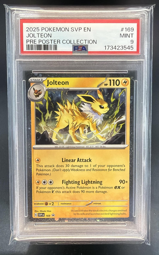 2025 Pokemon Prismatic Evolutions Jolteon #169 Promos PSA 9 — front