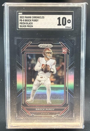 2022 Panini Chronicles Brock Purdy #PB-8 Prizm Black Silver RC 49ers SGC 10