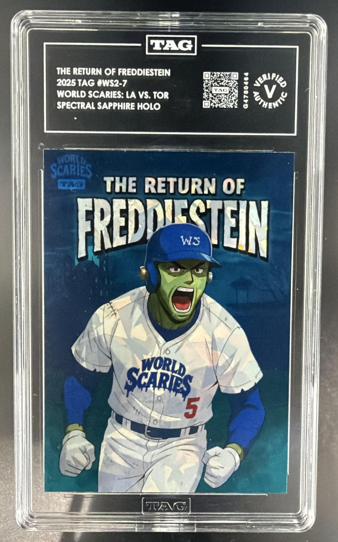 2025 TAG World Scaries Freddistein Freddy Freeman Sapphire /121 — front
