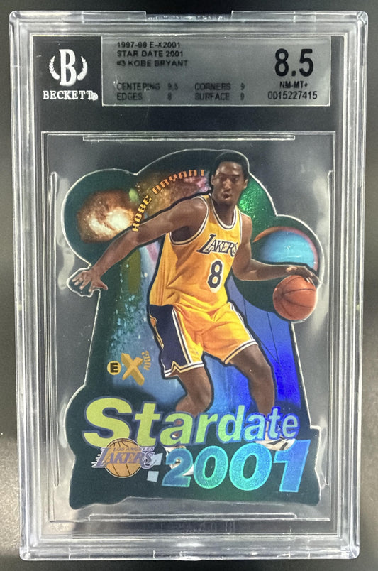 1997-98 Skybox E-X2001 Kobe Bryant #3SD Star Date 2001 Lakers BGS 8.5 — front