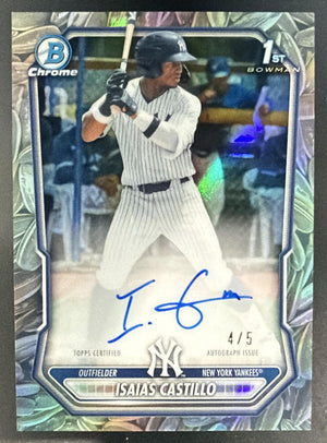 2026 Bowman Chrome Isaias Castillo Auto Sunflower Seeds Refractor /5 1st SSP