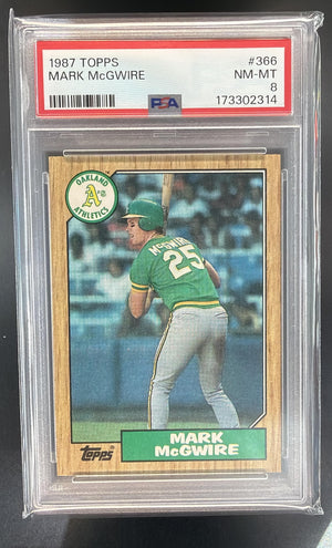 1987 Topps Mark McGwire #366 RC Athletics PSA 8