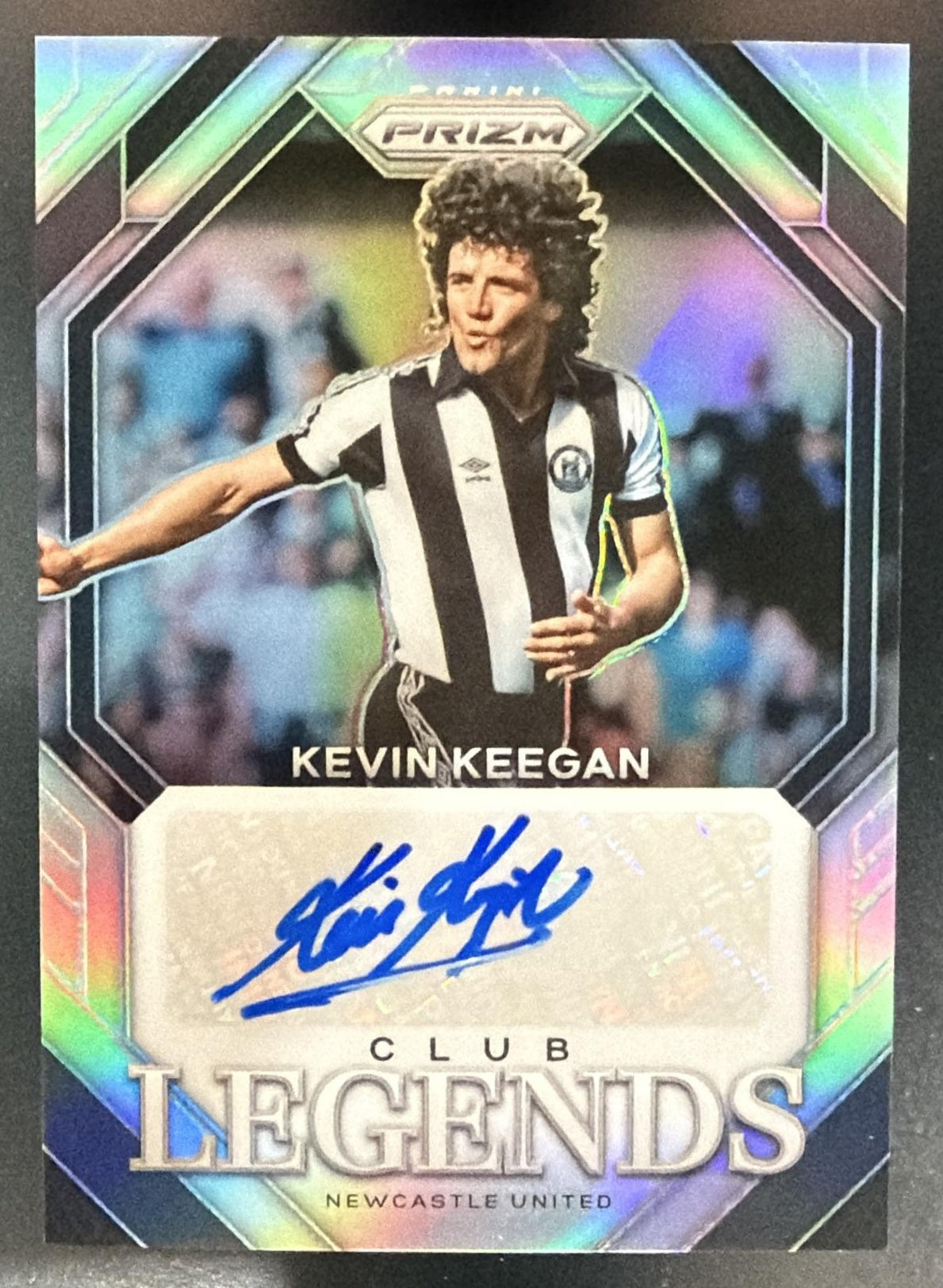 2023 Panini Prizm Premier League Kevin Keegan Club Legends Silver /99 Auto — front