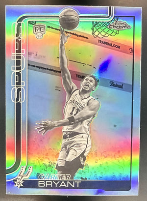 2025-26 Topps Chrome Update Carter Bryant #164 Negative Refractor RC Spurs