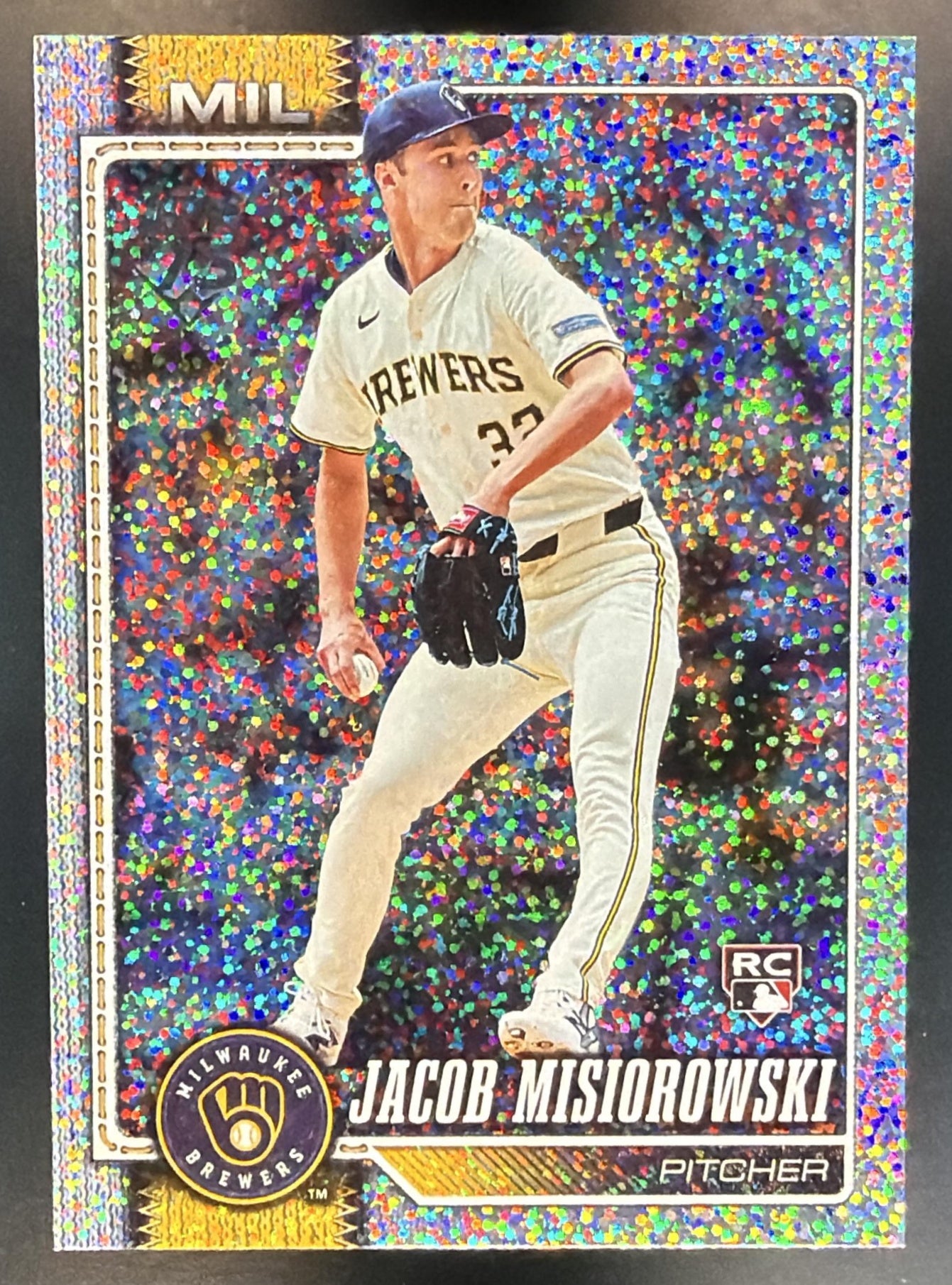2026 Topps Series 1 Jacob Misiorowski #10 Confetti RC Brewers — front